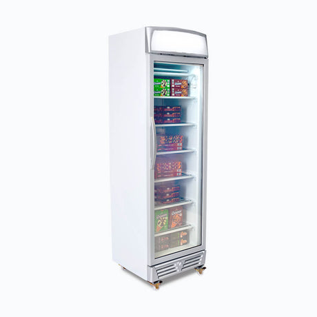 Upright Display Freezer - 300L - 1 Door - Flat Glass - Lightbox