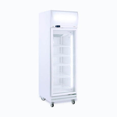 Upright Display Freezer - 444L - 1 Door - Flat Glass - Lightbox