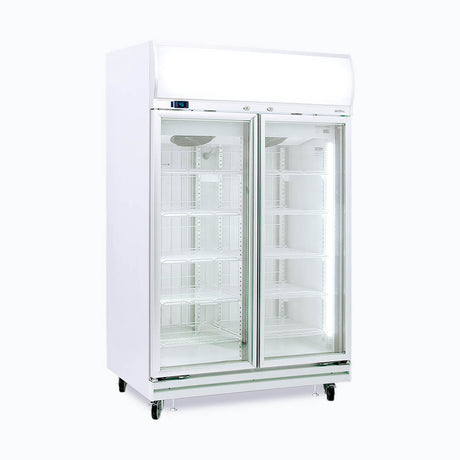 Upright Display Freezer - 976L - 2 Doors - Flat Glass - Lightbox