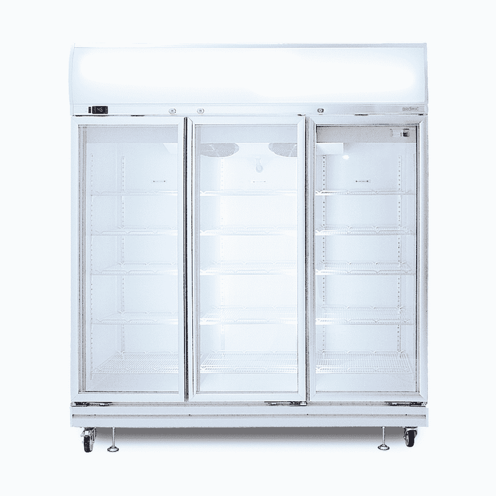 Upright Display Fridge - 1507L - 3 Doors - Flat Glass - Lightbox