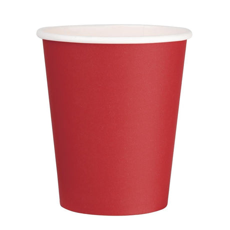 Fiesta Takeaway Coffee Cups Single Wall Red 225ml (Pack of 50) - HospoStore