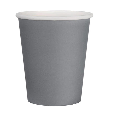 Fiesta Takeaway Coffee Cups Single Wall Charcoal 225ml (Pack of 50) - HospoStore