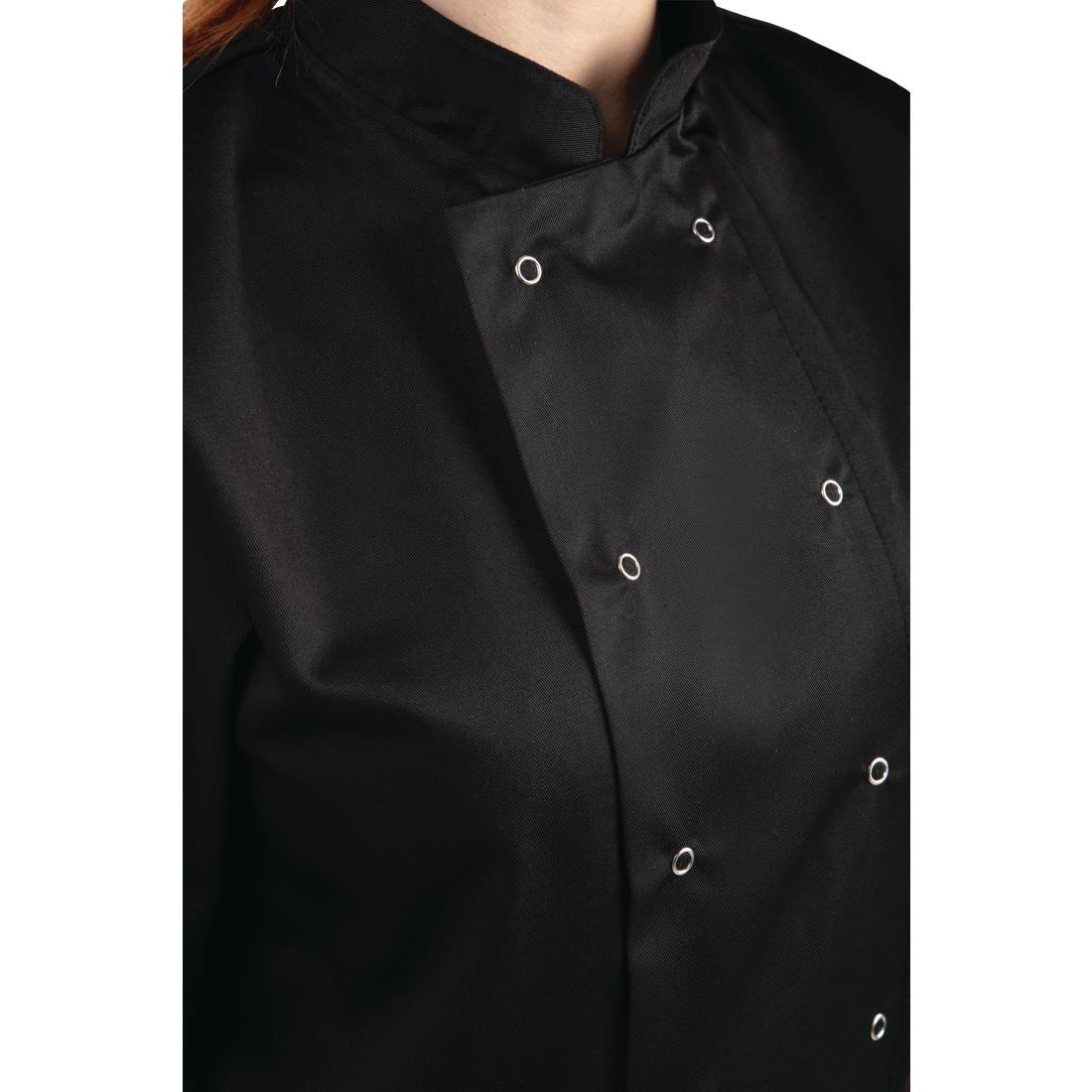Whites Vegas Unisex Chefs Jacket Short Sleeve Black - HospoStore