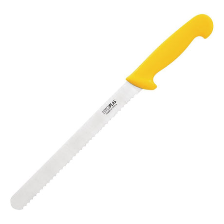 Hygiplas Yellow Serrated Slicer 255mm - HospoStore