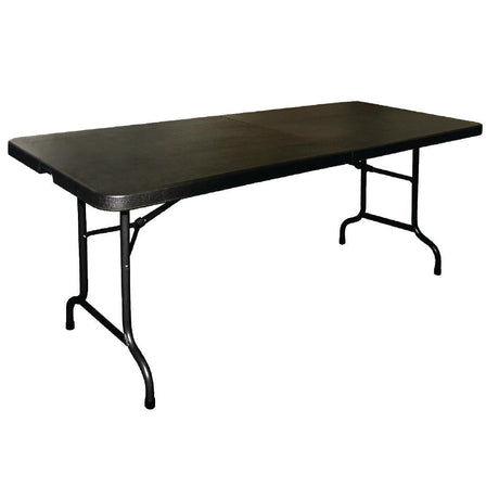 Bolero Centre Folding Utility Table 6ft Black - HospoStore