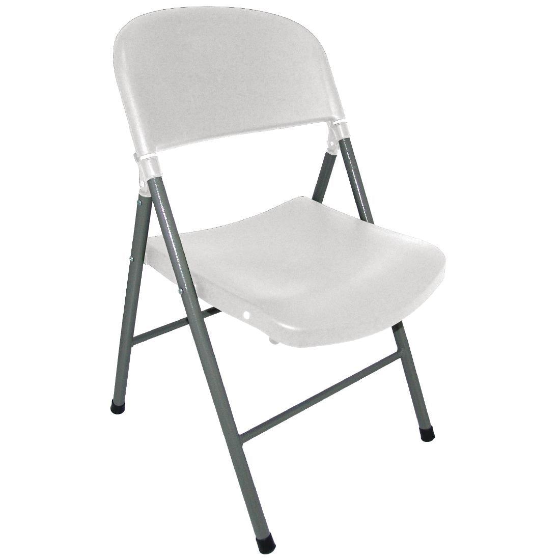 Bolero Foldaway Utility Chairs White (Pack of 2) - HospoStore