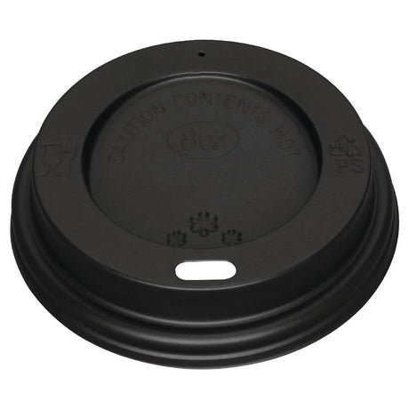 Fiesta CW716 Fiesta Recyclable Lid For Hot Cups- Black 8oz (Pack 1000) - HospoStore