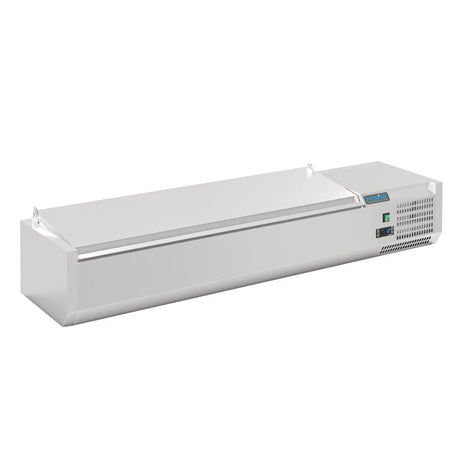 Polar DA680-A Polar G-Series Refrigerated Servery Topper with Lid St/St - 6x GN 1/4 1.4m - HospoStore