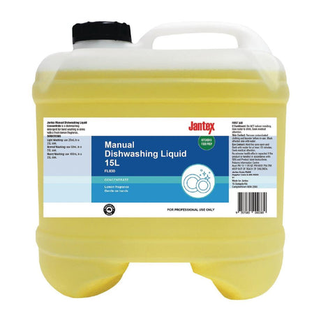 FL830 EDLP - Jantex Manual Dishwashing Liquid Concentrate Lemon - 15Ltr - HospoStore