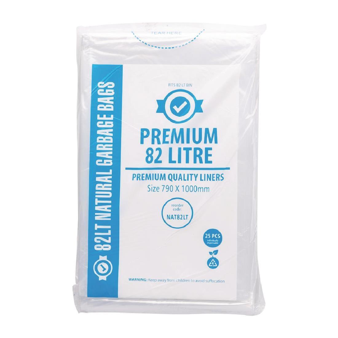 FL885 Jantex Premium Food Safe Garbage Bag Clear - 82Ltr (Box 25) - HospoStore