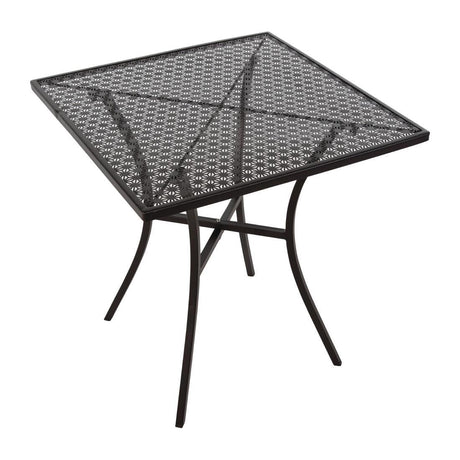 Bolero Black Steel Patterned Square Bistro Table 700mm - HospoStore
