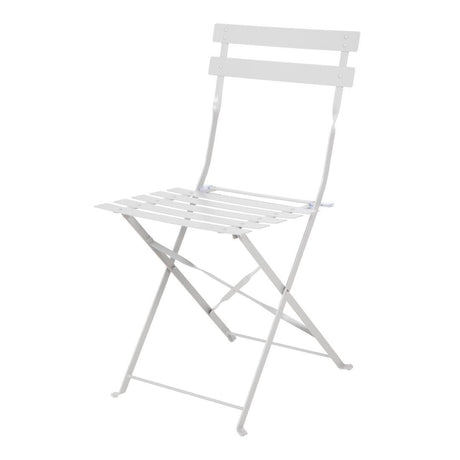 Bolero Grey Pavement Style Steel Folding Chairs (Pack of 2) - HospoStore