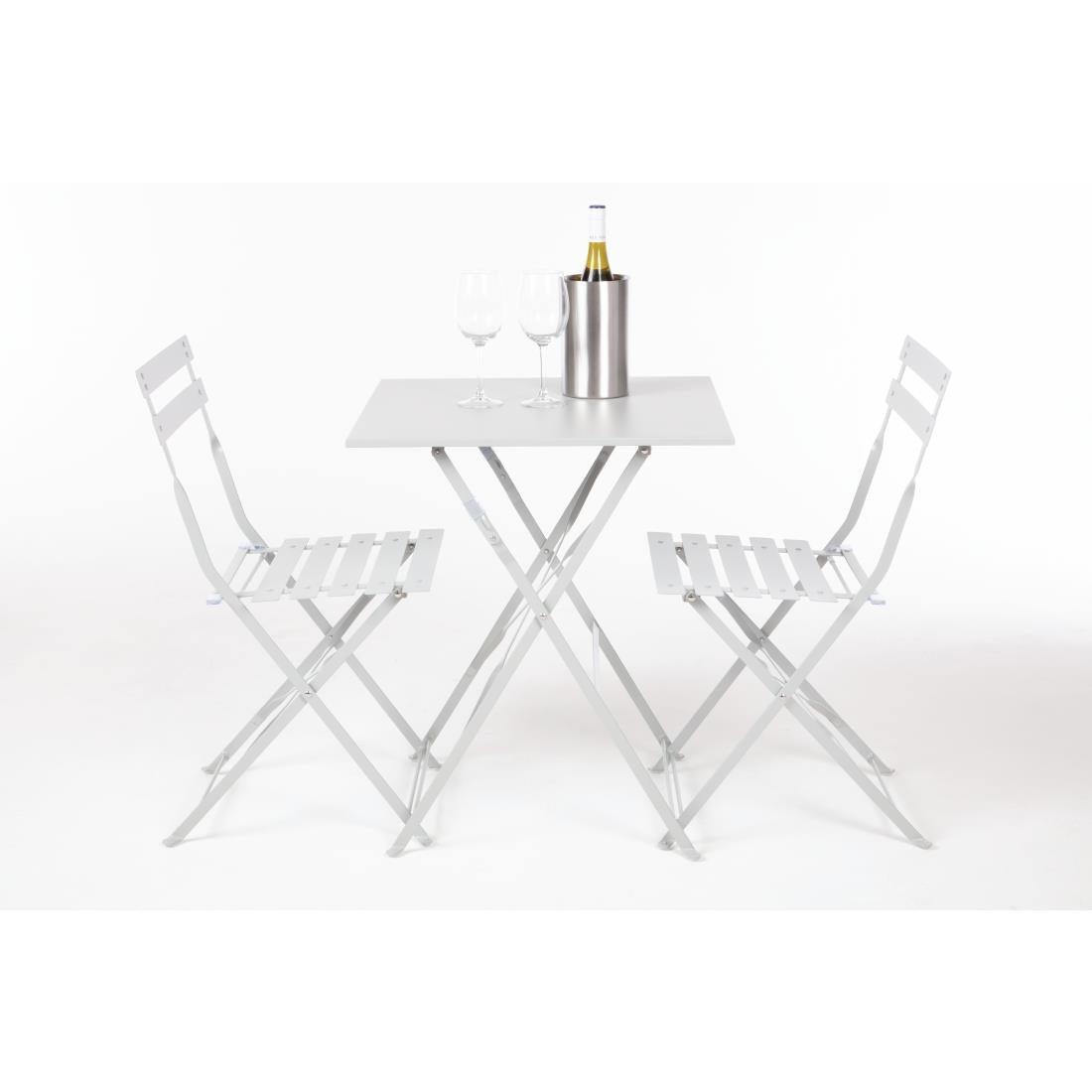 Bolero GH551 Bolero Grey Pavement Style Steel Folding Chairs (Pack 2) - HospoStore