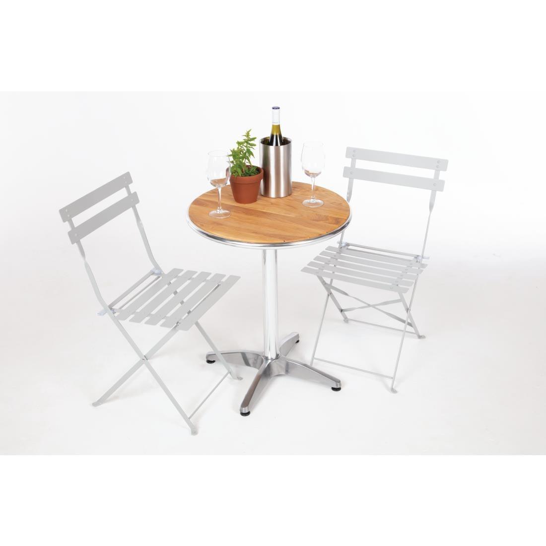 Bolero GH551 Bolero Grey Pavement Style Steel Folding Chairs (Pack 2) - HospoStore