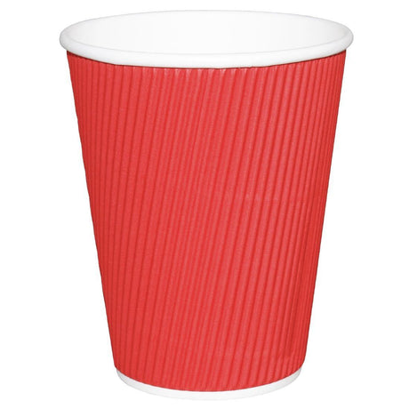 Fiesta Takeaway Coffee Cups Ripple Wall Red 225ml (Pack of 25) - HospoStore