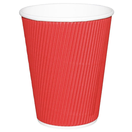 Fiesta Takeaway Coffee Cups Ripple Wall Red 225ml (Pack of 500) - HospoStore