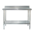 Simply Stainless SS02.7.1200 Work Bench with Splashback 700mm deep 1200mm wide - HospoStore
