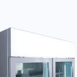 Upright Display Fridge - 1082L - 2 Door - Flat Glass - Lightbox - Silver