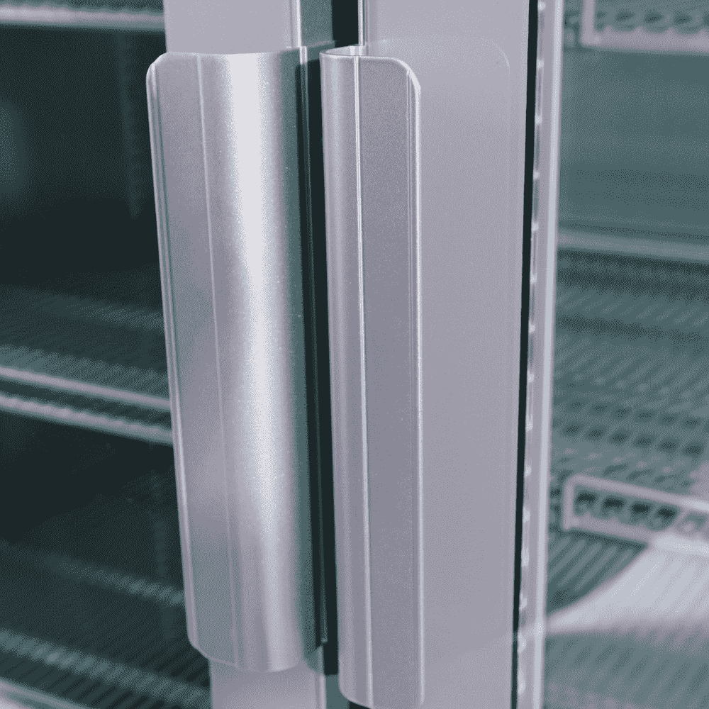 Upright Display Fridge - 1126L - 2 Door - Flat Glass - Silver