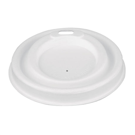 Fiesta Compostable Bagasse Hot Cup Lid - 80mm for 8oz Cup (Pack 1000) - HospoStore