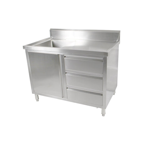 SC-6-1200L-H Cabinetd with Left Sink - HospoStore