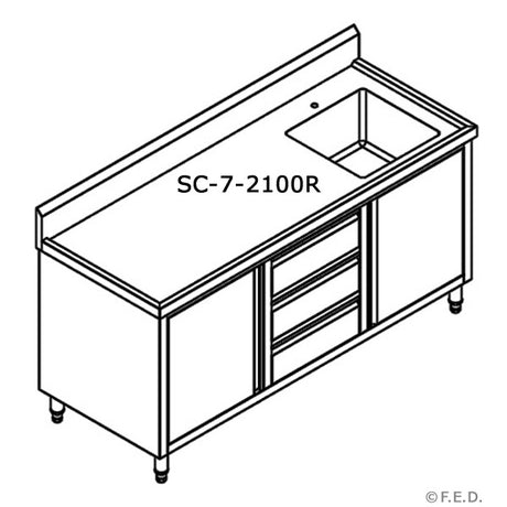 SC-7-2100R-H CABINET WITH RIGHT SINK - HospoStore