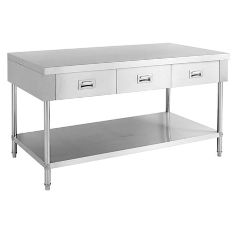 SWBD-7-1500 Work bench with 3 Drawers and Undershelf - HospoStore