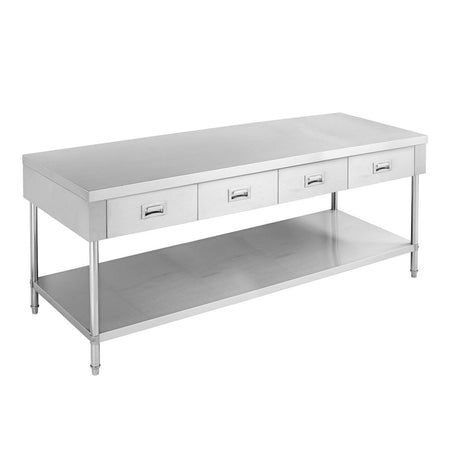 SWBD-7-1800 Work bench with 4 Drawers and Undershelf - HospoStore