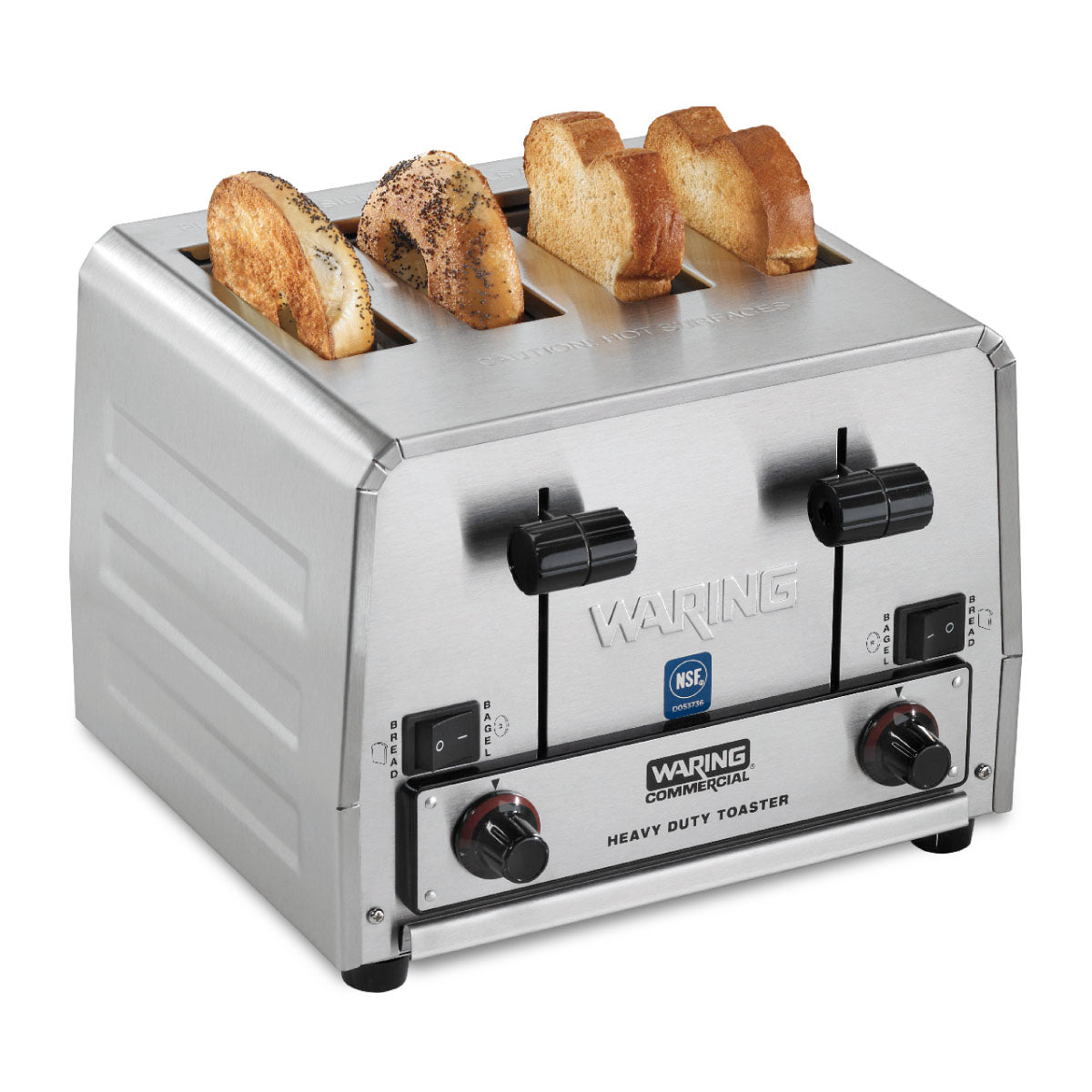 Waring WCT850 Heavy-Duty 4-Slot Switchable Bread and Bagel Toaster - HospoStore