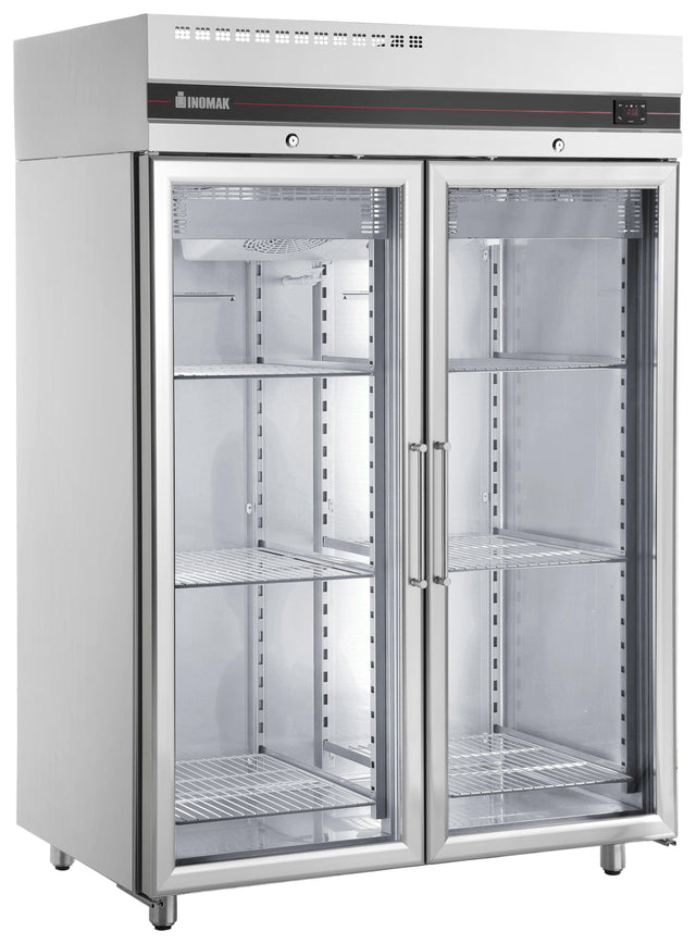 Inomak UFI2140G Double Glass Door Upright Freezer - HospoStore