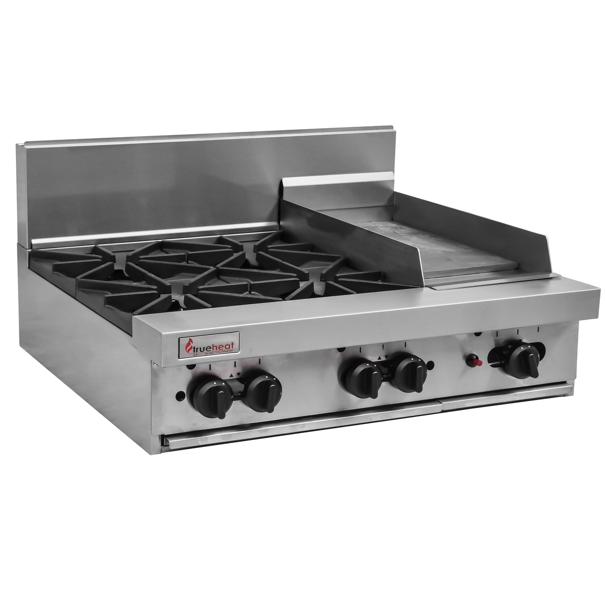 Trueheat RCT9-4-3G-NG RC Series 900mm Wide 4 Burners And 300mm Griddle Plate NG Modular Top - HospoStore