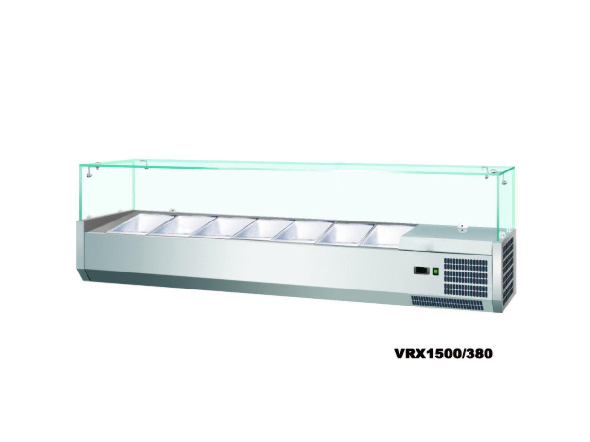 Anvil VRX1500 Refrigerated Glass Canopy Ingredient Unit - HospoStore