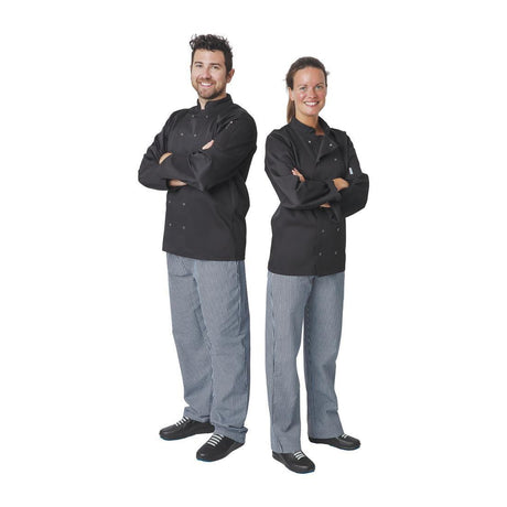 Whites Vegas Unisex Chefs Jacket Long Sleeve Black - HospoStore