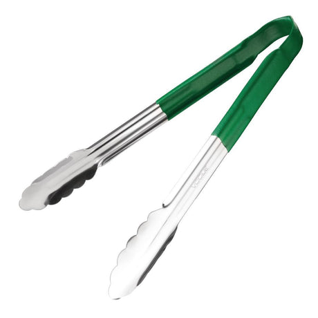 Vogue Colour Coded Green Serving Tongs 300mm - HospoStore