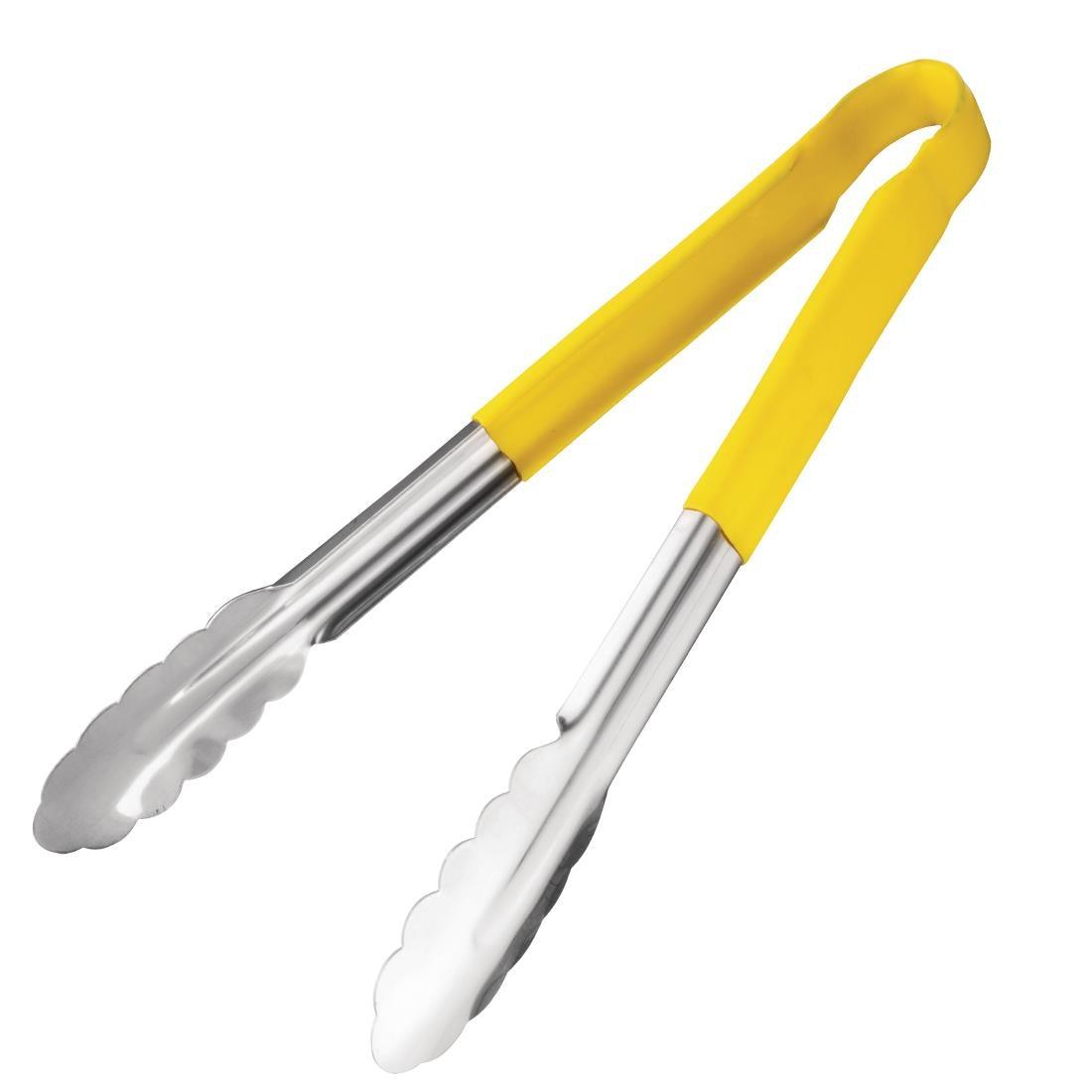 Vogue Colour Coded Yellow Serving Tongs 300mm - HospoStore