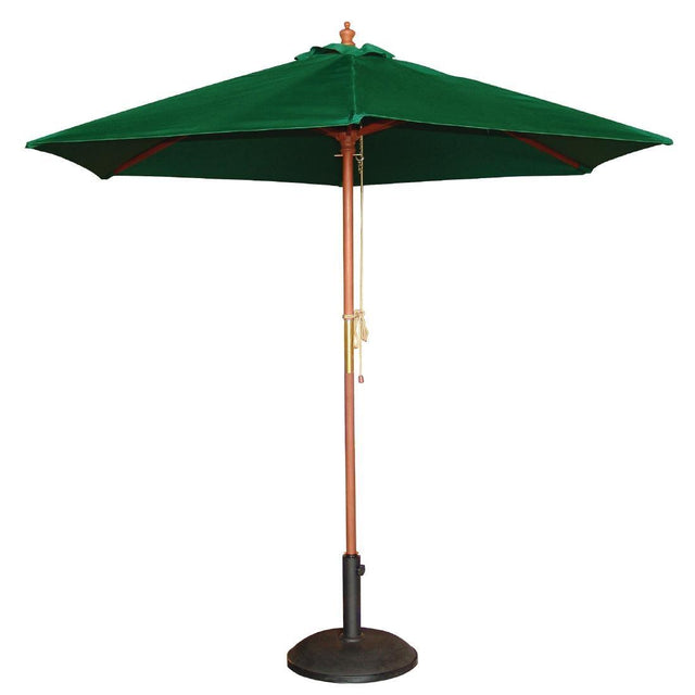 Bolero Round Outdoor Umbrella 2.5m Diameter Green - HospoStore