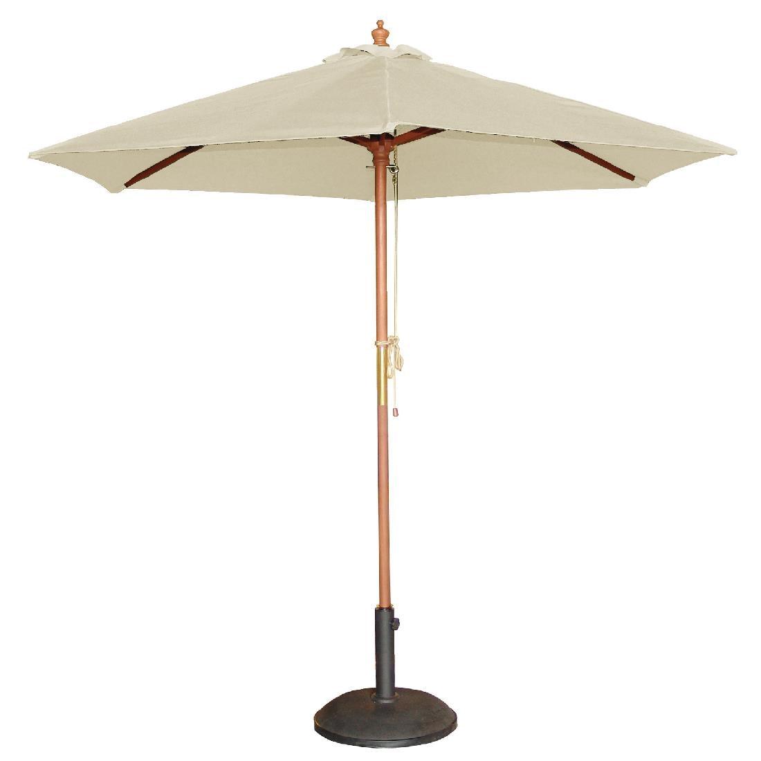 Bolero Round Outdoor Umbrella 2.5m Diameter Cream - HospoStore