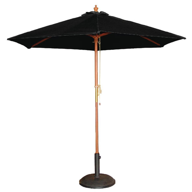 Bolero Round Outdoor Umbrella 3m Diameter Black - HospoStore