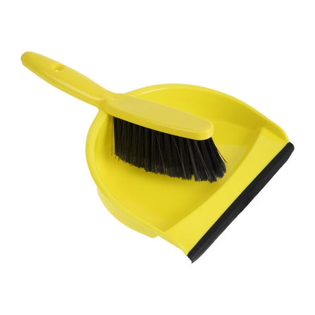Jantex CC930 Jantex Soft Dustpan & Brush Set -Yellow - HospoStore