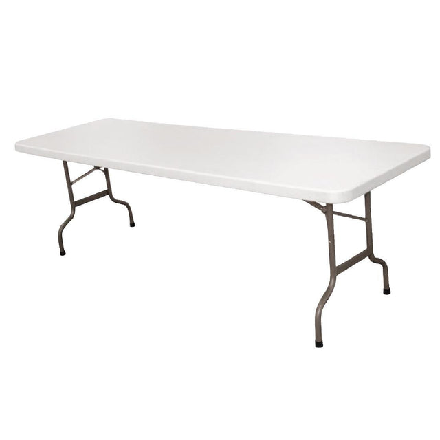Bolero Centre Folding Table 8ft White - HospoStore