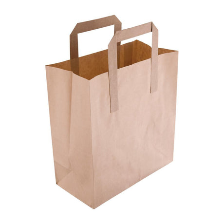 Fiesta Green Recycled Brown Paper Carrier Bags Small (Pack of 250) - HospoStore