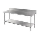 Vogue DA341 Vogue Premium 304 Stainless Steel Table with Upstand - 1800x600x900mm - HospoStore