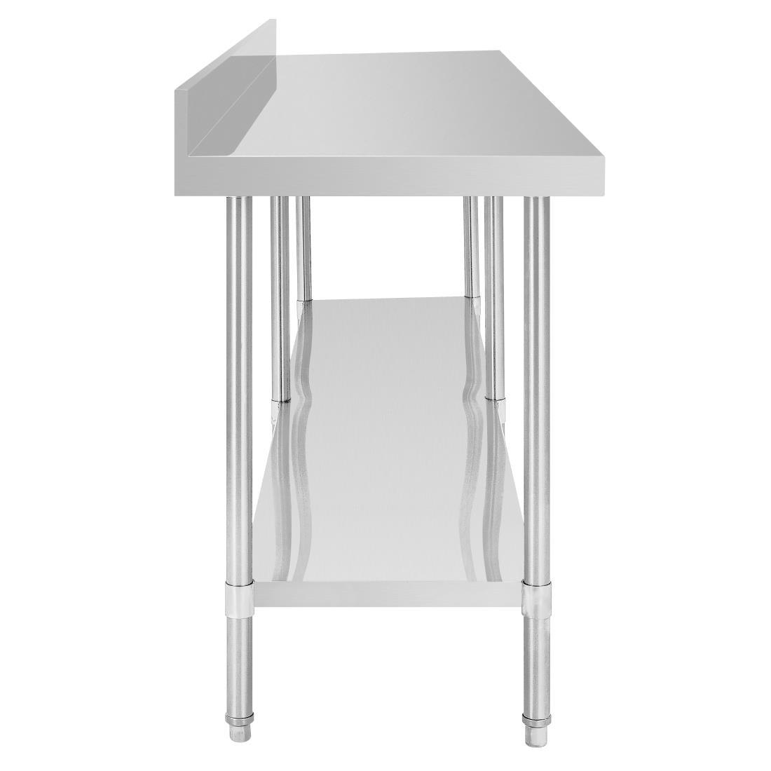 Vogue DA343 Vogue Premium 304 Stainless Steel Table with Upstand - 2400x600x900mm - HospoStore