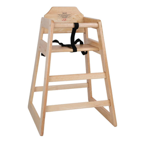 Bolero Wooden High Chair Natural Finish - HospoStore