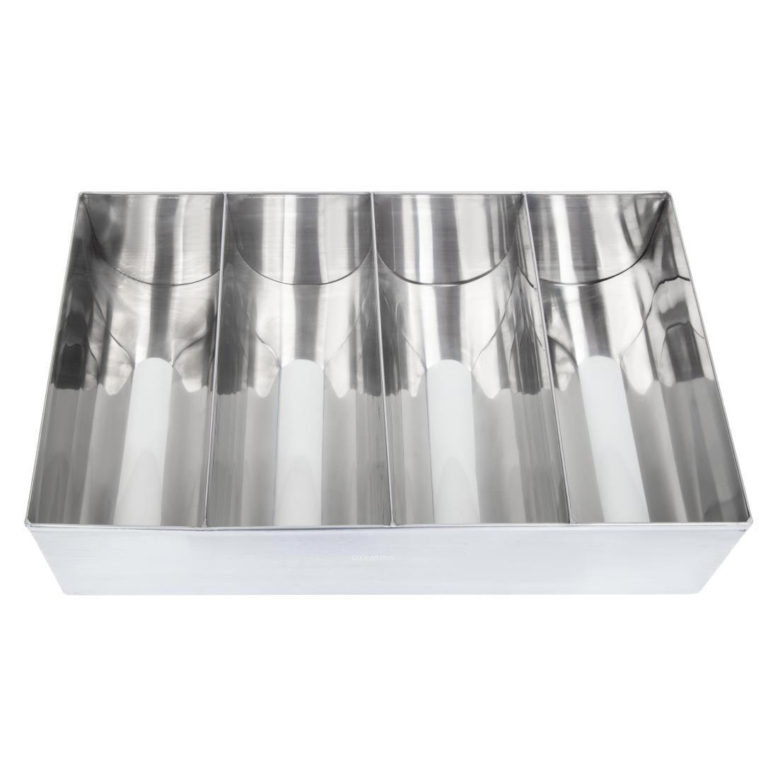 Olympia DM274 Cutlery Holder 4 Compartment St/St - 415x255x105mm - HospoStore