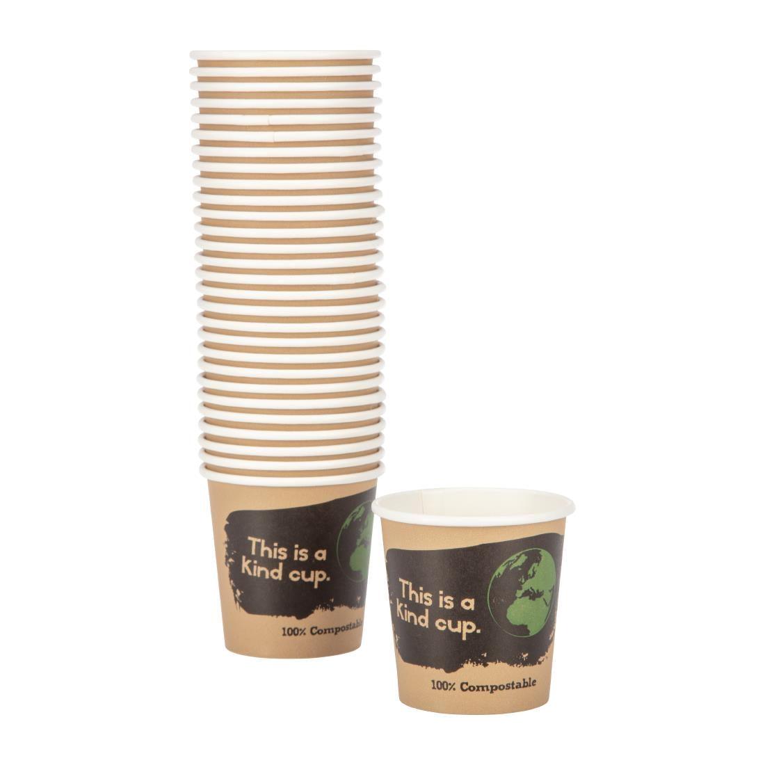 Fiesta Compostable DY980 Fiesta Compostable Hot Cup Single Wall 'Kind' 4oz (Sleeve 50) - HospoStore
