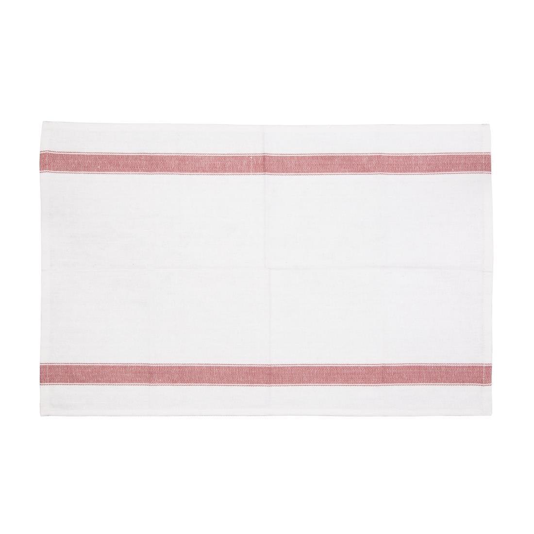 Vogue Heavy Single Tea Towel Red - HospoStore