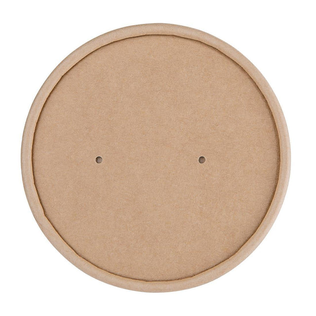 Fiesta Compostable FB556 Fiesta Compostable Paper Lid for Soup Container 98mm (Pack 500) - HospoStore