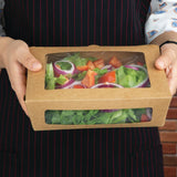 Fiesta Compostable FB678 Fiesta Green Salad Box with PLA Window - 1600ml (Pack 200) - HospoStore