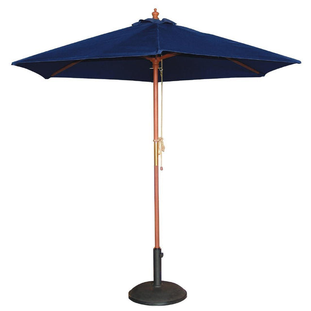 Bolero Round Outdoor Umbrella 3m Diameter Navy Blue - HospoStore